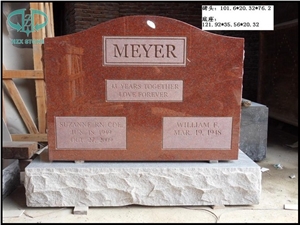 Red Granite Monuments for America, American Style Serp Top Monument Design