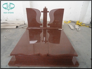 Red Granite Monuments for America, American Style Serp Top Monument Design