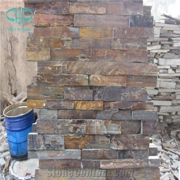 Rusty Slate,Cultured Stone, Wall Cladding, Cheap Chinese Wall Stone Panel