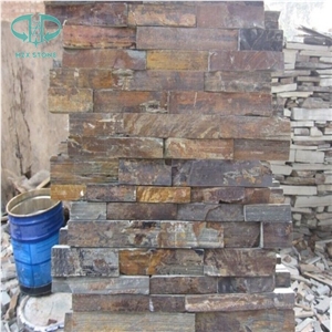 Rusty Slate,Cultured Stone, Wall Cladding, Cheap Chinese Wall Stone Panel