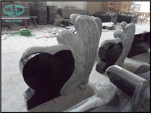Shanxi Black Granite Tombstone & Monument,Memorials,Gravestone & Jesus Sculpture Cross Headstone Produce for Poland Client