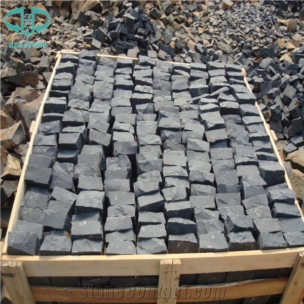 Zp Black Basalt Cube Stone Cobble Stone Cobblestone Paving Sets