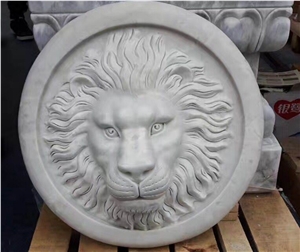 3d Sculptural Decoration Stone Wall Art Relief Panel,Marble Tiger Head Sculptured Art Work