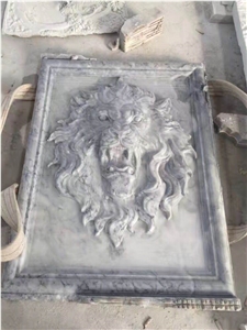3d Sculptural Decoration Stone Wall Art Relief Panel,Marble Tiger Head Sculptured Art Work