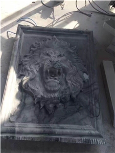 3d Sculptural Decoration Stone Wall Art Relief Panel,Marble Tiger Head Sculptured Art Work