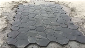 Black Slate Stone Flagstone, Slate Paving Stone, Natural Stone Flooring Black Slate Stone Flagstone, Slate Paving Stone, Natural Stone Flooring