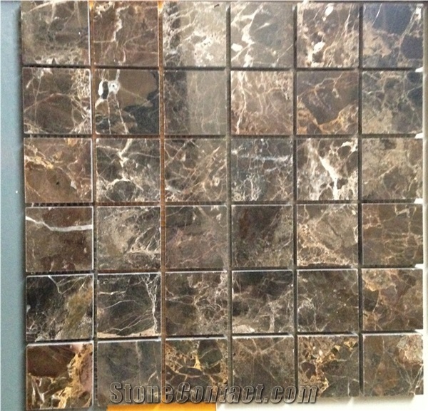 Brown Marble Pencil Round Liners Dark Emperador Border Decos for Home Moulding
