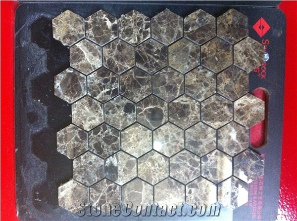 Brown Marble Pencil Round Liners Dark Emperador Border Decos for Home Moulding