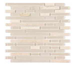 Circle Grey Wood Marble Mix Glass Pebble Mosaic Tile for Wall
