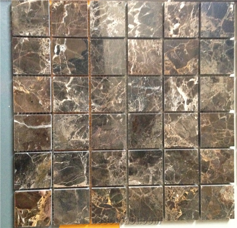Mixed Marble Mini Brick Mosaic Crema Marfil Subway Mosaic Tile for Wall