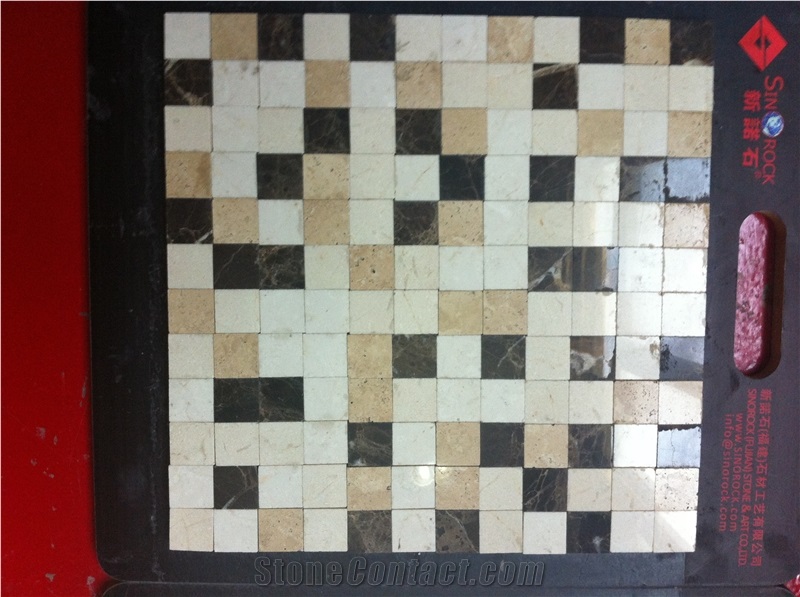 Mixed Marble Polished Mosaic Crema Marfil Wall Mosaic for Project
