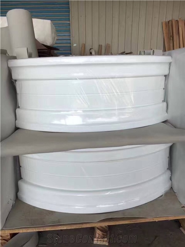 Western Style Crystallized Nano Glass White Stone Rectangle Sinks,Engineered Stone Tombstone Headstone Design,Building Material