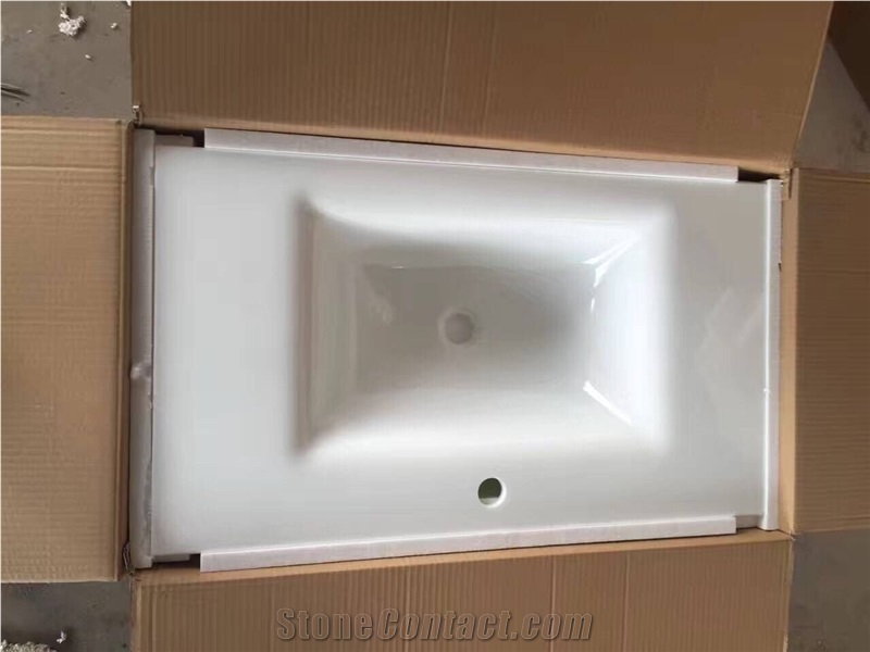 Western Style Crystallized Nano Glass White Stone Rectangle Sinks,Engineered Stone Tombstone Headstone Design,Building Material