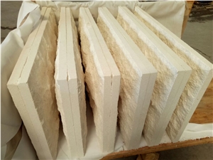 Beige Limestone Mushroom Finish, Mushroomed Cladding