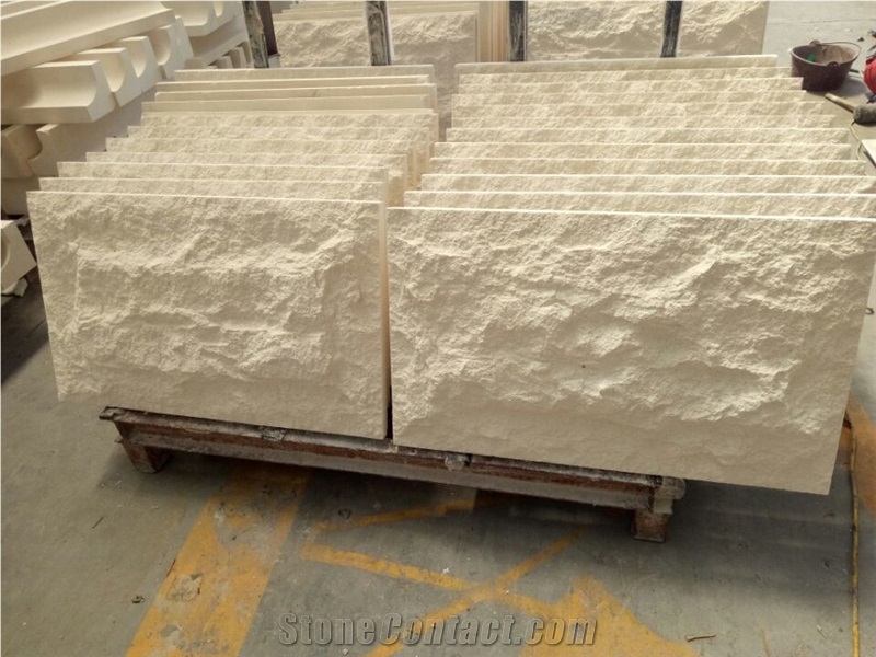 Beige Limestone Mushroom Finish, Mushroomed Cladding