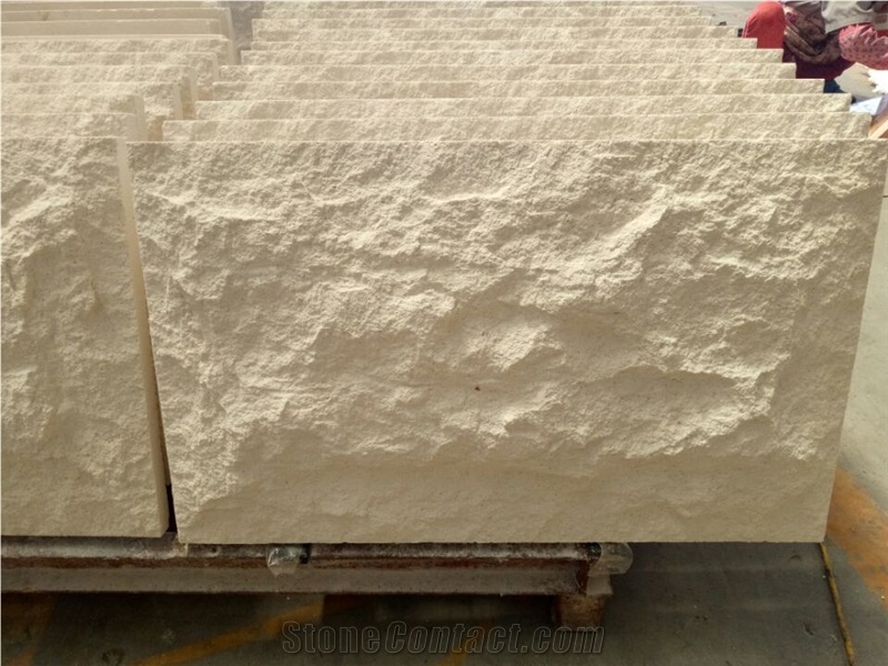 Beige Limestone Mushroom Finish, Mushroomed Cladding