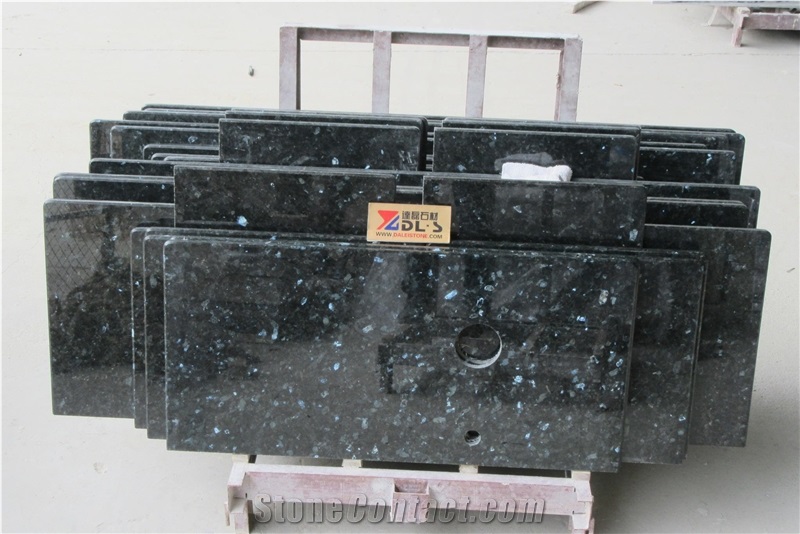 Emerald Pearl Natural Polished Granite Kitchen Countertops, Bar Top, Worktops, Manufacturer Price