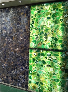 Natural Top Luxury Stone Green Agate Slab, Semiprecious Stone Gemstone Stone, Transperant Countertop Intertior Wall Cladding High Polished