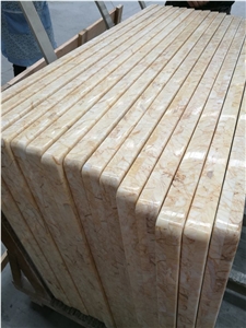 Yellow Beiger Golden Spider Cream Marble Countertop, Natural Stones, House Interior Project