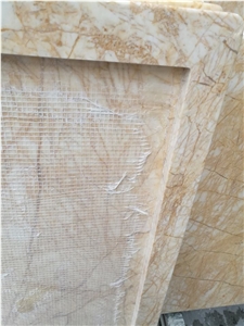 Yellow Beiger Golden Spider Cream Marble Countertop, Natural Stones, House Interior Project