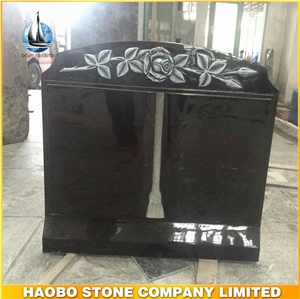 Black Granite Book Type Polished Granite Headstones, Book Memorials Headstones, Cremation Memorials, European Style Upright Book Shape Tombstones