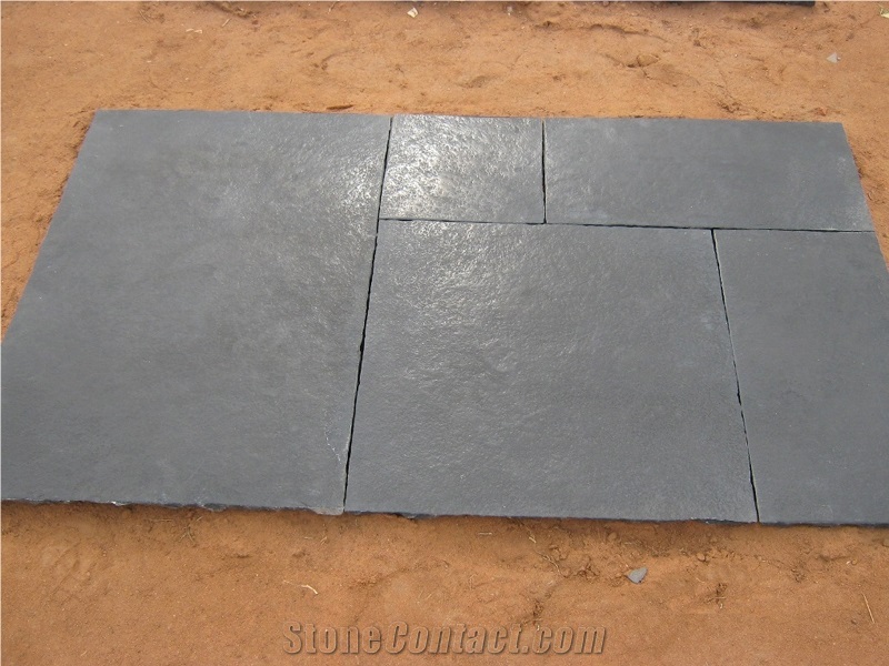Kota Black Limestone Paving Slabs