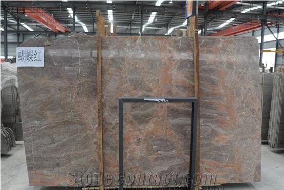 China Butterfly Red Marble Tiles Slabs