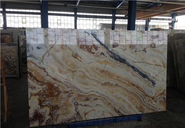 Persian Rainbow Onyx Slabs, Iran Brown Onyx