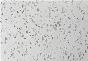 Economic White Glass Quartz Slab, Solid Surface Engineered Stone