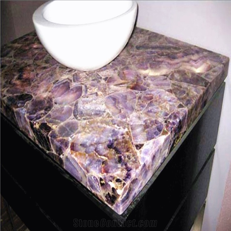 Backlit Amethyst Gemstone Purple Color Agate Stone
