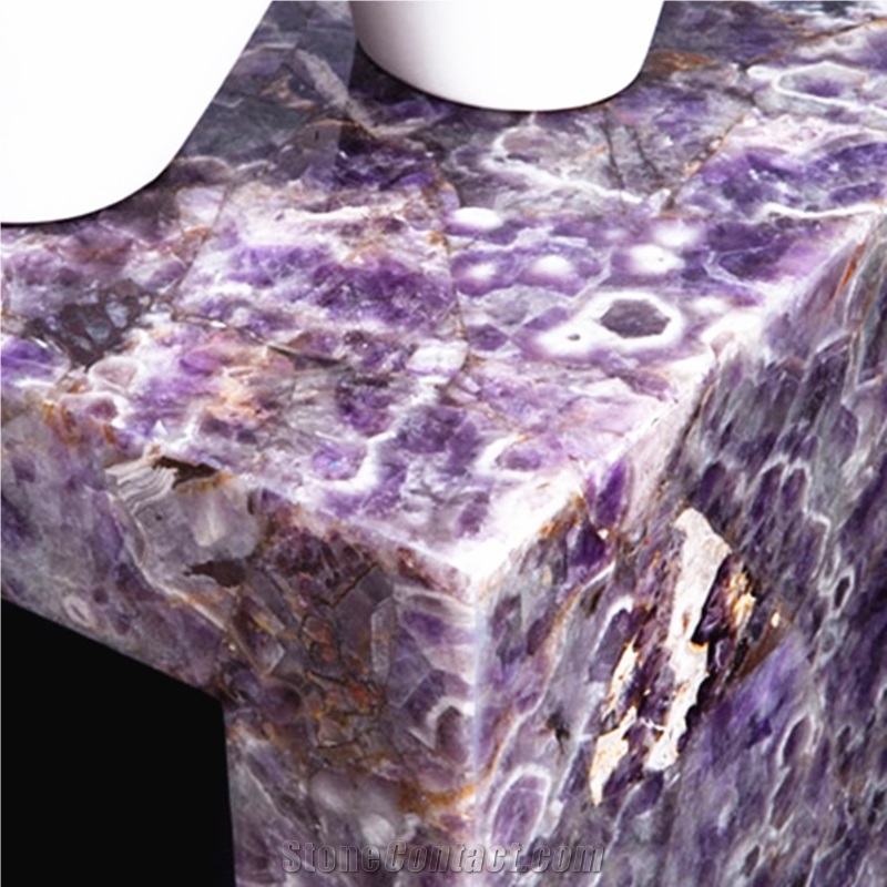 Backlit Amethyst Gemstone Purple Color Agate Stone
