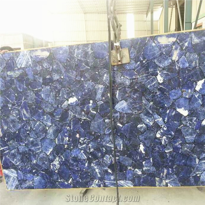 Backlit Blue Natural Semiprecious Lapis Lazuli Stone