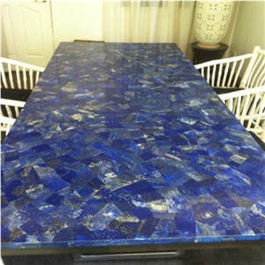 Backlit Blue Natural Semiprecious Lapis Lazuli Stone