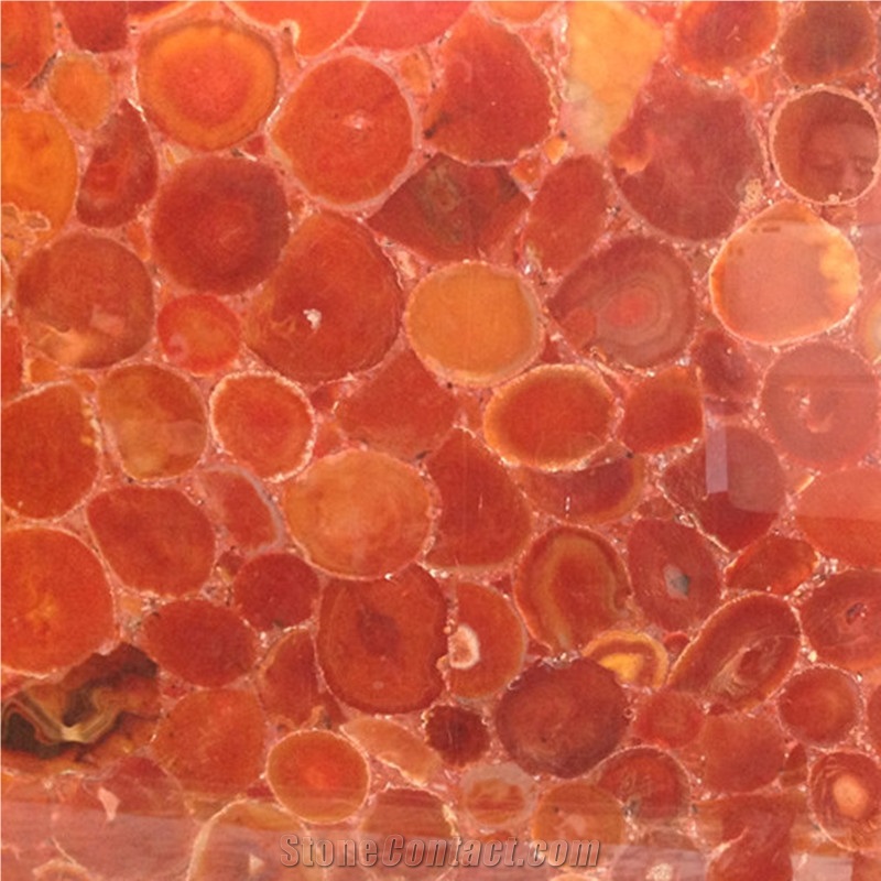Luxurious Translucent Red Agate Semiprecious Slabs for Hotel Wall Panel Tile