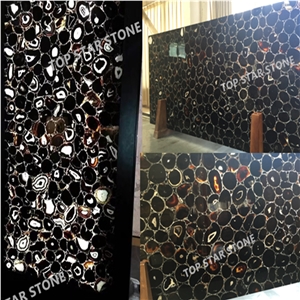 Luxury Interior Decorative Natural Stone Gemstone Agate Stone Slab for Table Tops