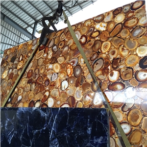 Translucent Brown Semiprecious Agate Stone Slabs