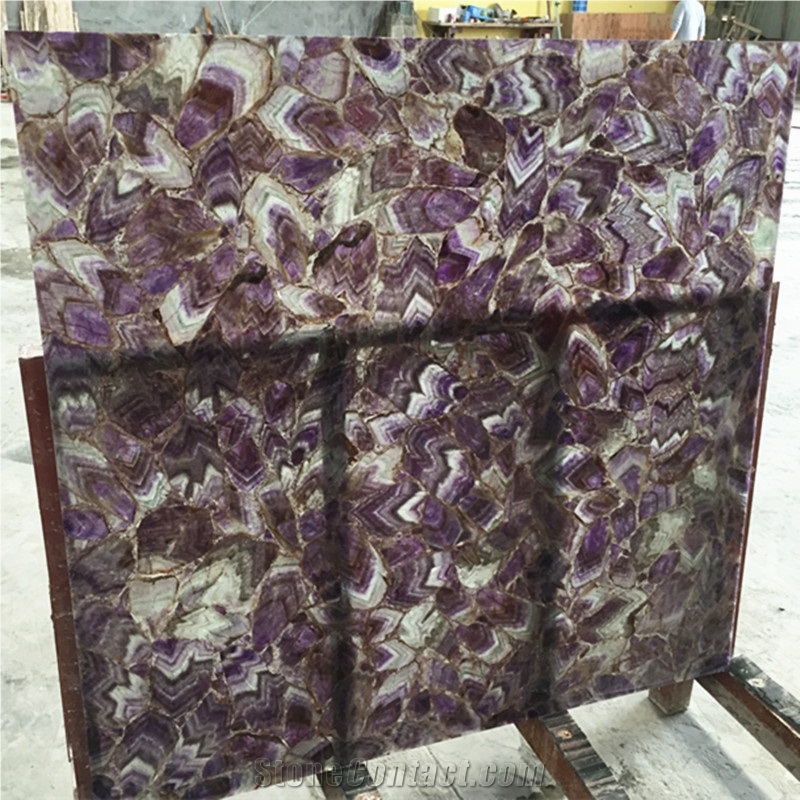 Transucent Amethyst Semi Precious Stone Purple Agate Stone Gemstone Semiprecious Slabs