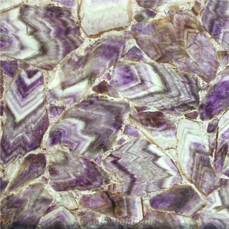 Transucent Amethyst Semi Precious Stone Purple Agate Stone Gemstone Semiprecious Slabs