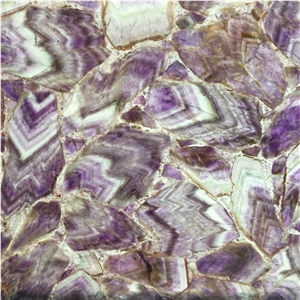 Wall Background Panel Translucent Purple Semiprecious Stone