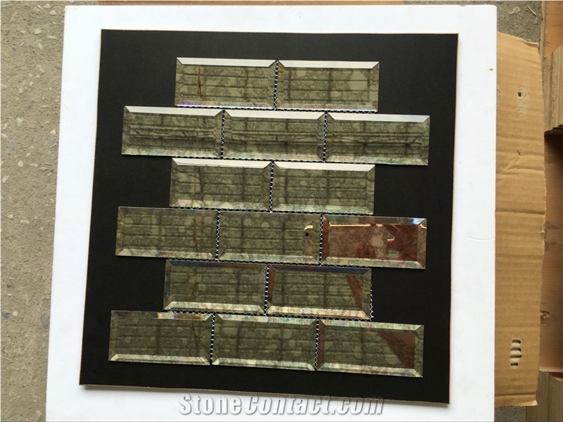 Modern Kitchen Glass Mosaic Pattern, Marble Mosaic Pattern Glass Mosaic Tile, Wave Grey Mosaic, Polished Surface, Garden & Balcony Wall Mosaic Tile
