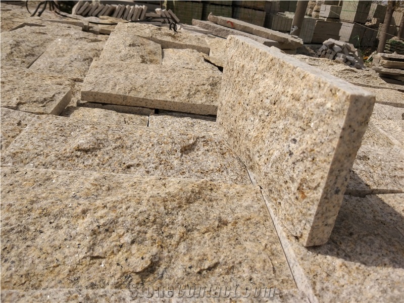 G350 Yellow Granite Mushroom Stone,Wall Cladding,Split Face Stone