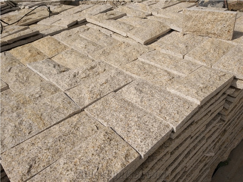 G350 Yellow Granite Mushroom Stone,Wall Cladding,Split Face Stone