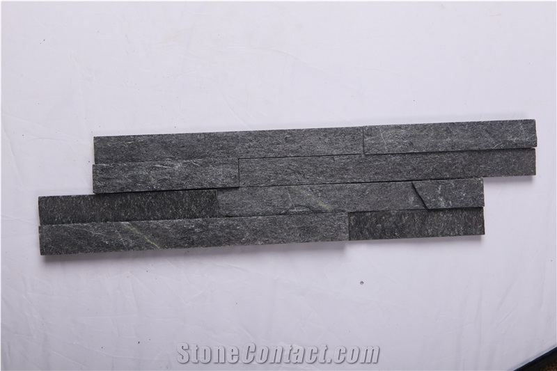 Black Quartzite Stacked Stone,Natural Surface Cheap Exterior Stacked Stone, Natural Quartz Stone Black Quartzite Cultured Stone