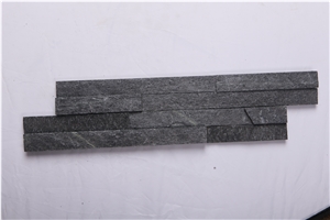 Black Quartzite Stacked Stone,Natural Surface Cheap Exterior Stacked Stone, Natural Quartz Stone Black Quartzite Cultured Stone