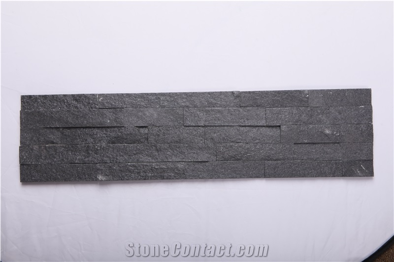Black Quartzite Stacked Stone,Natural Surface Cheap Exterior Stacked Stone, Natural Quartz Stone Black Quartzite Cultured Stone