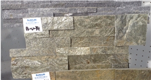 China Green Quartzite Nature Surface Green Cultured Stone Green Stacked Stone Green Ledge Stone