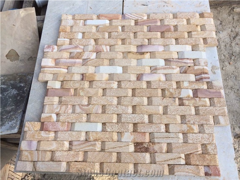 Split Surface Tile, Sandstone Cultured Stone Wall Cladding, Different Colors Cultured Panel,Multicolor Sandstone Veneer/Cultured Stone/Ledge Stone