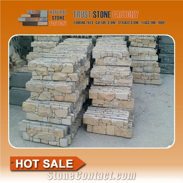 Beige Stacked Stone Panels,Quartzite Stacked Stone Tile,Natural Stacked Stone from China