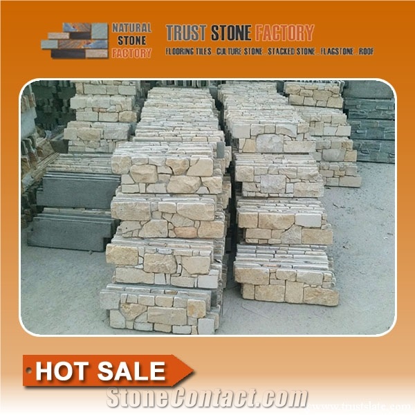 Beige Stacked Stone Panels,Quartzite Stacked Stone Tile,Natural Stacked Stone from China