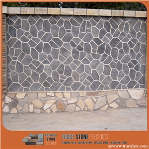 Blue Grey Slate Random Flagstone,Cultured Stone,Flagstone Wall,Flagstone Walkway Pavers,Flagstone Courtyard,Flagstone Driveway,Flagstone Patio,Flagstone Road Paving